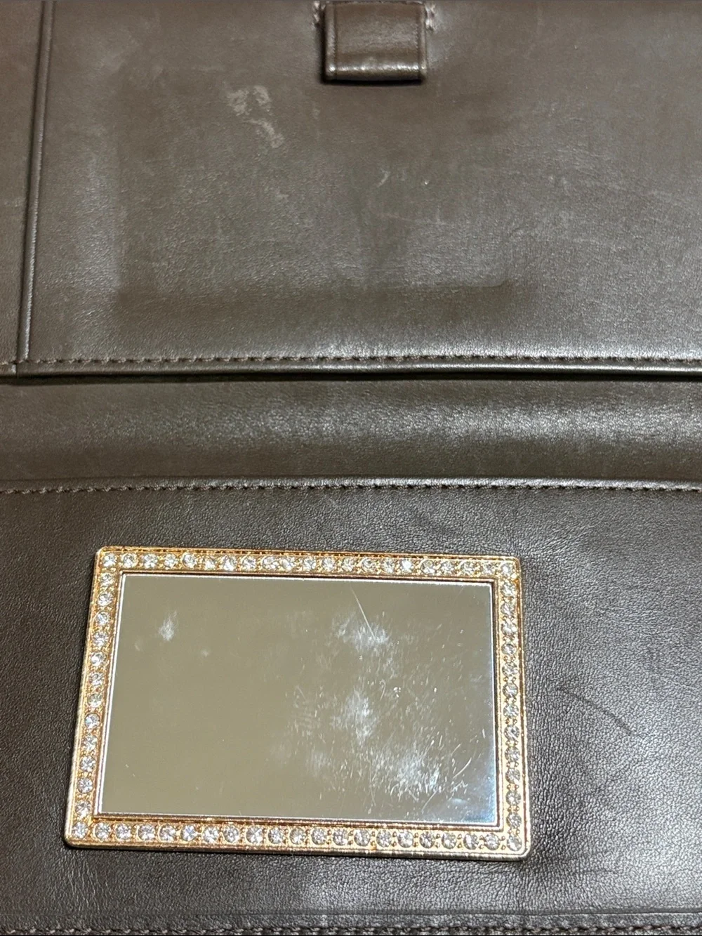 Coach Brown and Khaki Signature C Canvas Checkbook Wallet 6.75x3.75in
